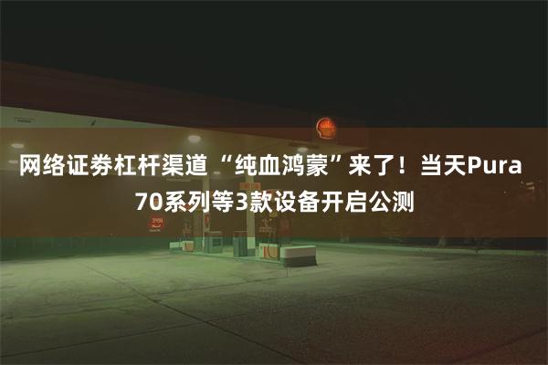 网络证劵杠杆渠道 “纯血鸿蒙”来了！当天Pura 70系列等3款设备开启公测